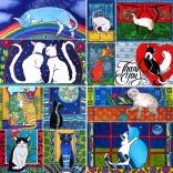 Cat paintings Calendar by Dora Hathazi Mendes
