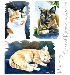 Cat paintings by Dora Hathazi Mendes