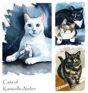 Original Cat Paintings and Cat Art Prints by Dora Hathazi Mendes