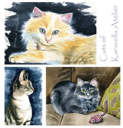 Cat Paintings by Dora Hathazi Mendes