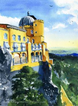 Sintra Pena Palace art by Dora Hathazi Mendes paintings from Portugal