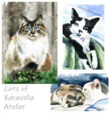Watercolor Cat Paintings
