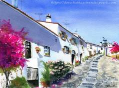 Sunny Street in a Alentejo Village painting by Dora Hathazi Mendes