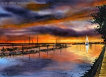 Mirage Olhao Ria Formosa painting by Dora Hathazi Mendes